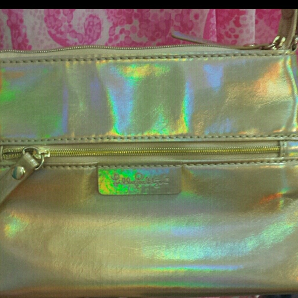Lilly Pulitzer gold cross body